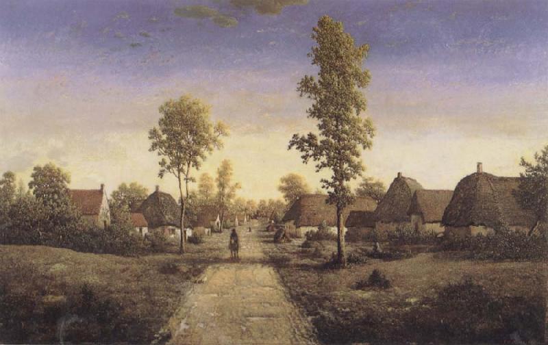 Pierre etienne theodore rousseau The Village of Becquigny Germany oil painting art